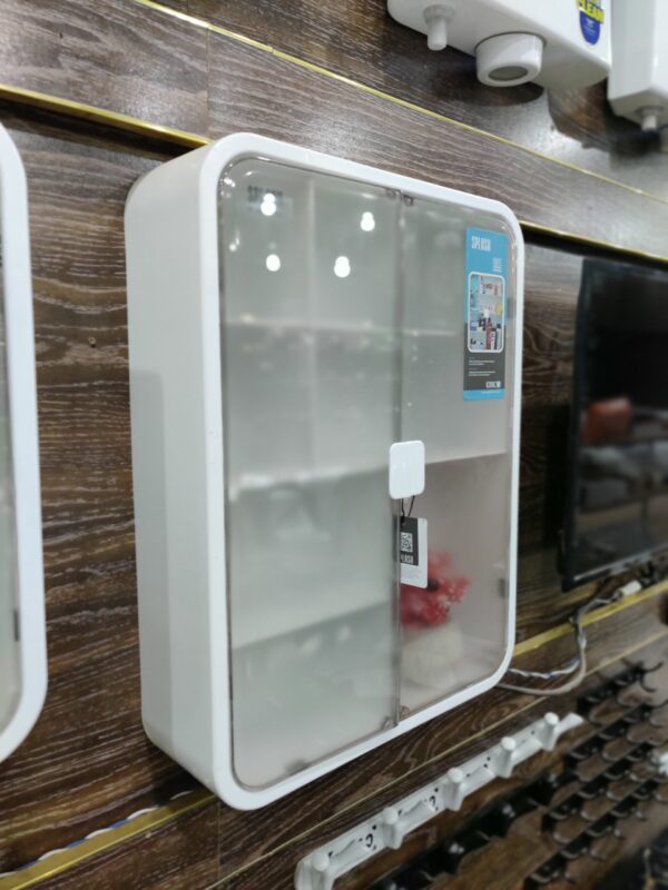 Wall Cabinet rack for Bathroom, Kitchen. Wall mounted cabinet. Transparent Double Door Cabinet. Luxury Design Cabinet, Beautiful Design Cabinet, Kitchen Storage Cabinet, Bathroom Cabinet. Best used to store bathroom and kitchen items.Wall hanging Cabinet. - Image 8