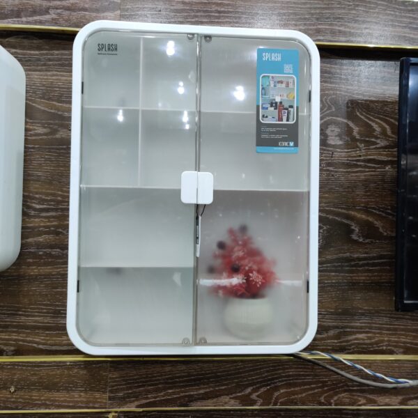 Wall Cabinet rack for Bathroom, Kitchen. Wall mounted cabinet. Transparent Double Door Cabinet. Luxury Design Cabinet, Beautiful Design Cabinet, Kitchen Storage Cabinet, Bathroom Cabinet. Best used to store bathroom and kitchen items.Wall hanging Cabinet. - Image 6