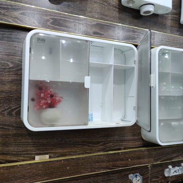 Wall Cabinet rack for Bathroom, Kitchen. Wall mounted cabinet. Transparent Double Door Cabinet. Luxury Design Cabinet, Beautiful Design Cabinet, Kitchen Storage Cabinet, Bathroom Cabinet. Best used to store bathroom and kitchen items.Wall hanging Cabinet. - Image 7