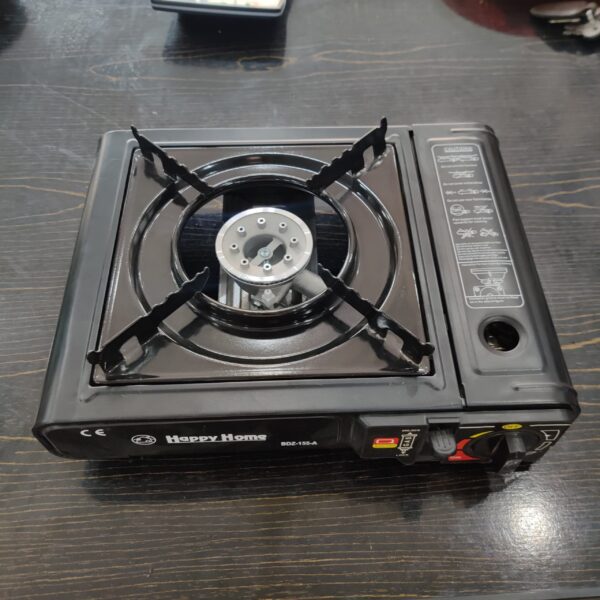 Portable and foldable gas stove ideal for camping, hiking, and outdoor cooking. Lightweight, durable, and compatible with standard gas canisters. Compact size and windproof flame make it perfect for travel use. - Image 7