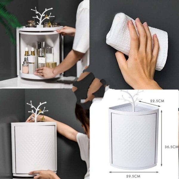 Rotating Bathroom Corner Shelf 360 Organizer for Toiletries, Cosmetics & Kitchen Use - Image 2