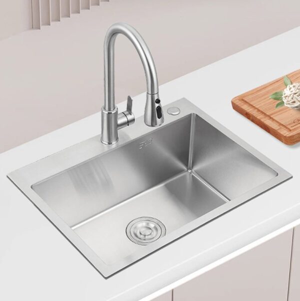 Kitchen Sink ,60x45 cm Kitchen Sink, 60x45 304 Stainless steel Kitchen Sink, Silver Color Sink, Stainless steel Sink, 26x18 Inches Sink, Scratch less Sink, Sound proof Sink, Single Bowl Sink, Single Bowl 304 stainless steel Sink with all accessories. - Image 2