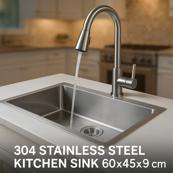 Kitchen Sink ,68x45 cm Kitchen Sink 68x45 cm 304 Stainless steel Kitchen Sink Silver Color Sink Stainless steel Sink, 27x18 Inches Sink, Scratch less Sink, Sound proof Sink, Single Bowl Sink, Single Bowl 304 stainless steel Sink with all accessories. - Image 2